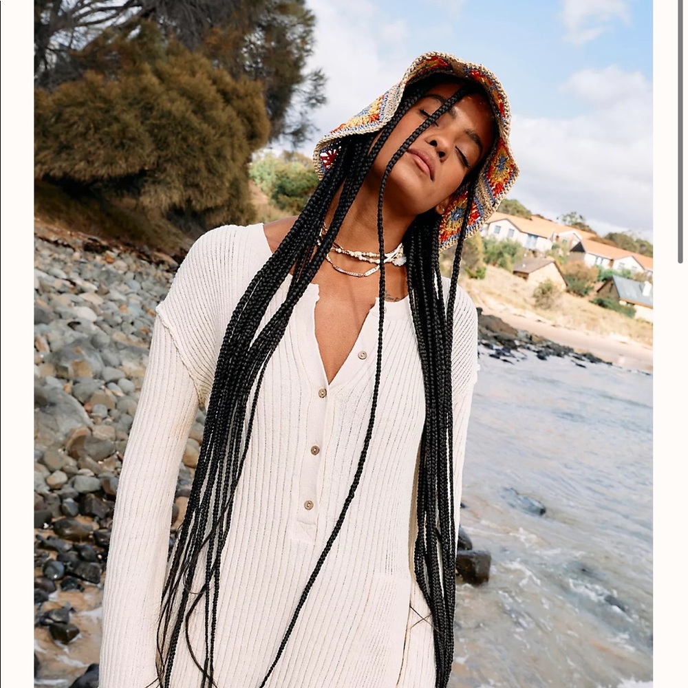 Free People sweater dress in sky blue